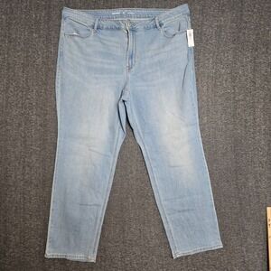 Old Navy High Rise Wow Straight Jeans Women Sz 20 Short Blue Stretch Denim 40x27